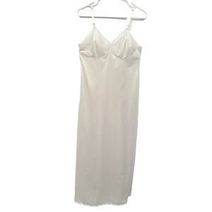 Vintage Vanity Fair Slip Dress Maxi Size 36 LL Medium Side‎ Slit Adjustable USA
